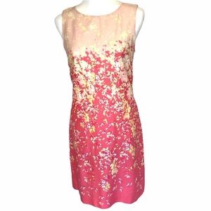 BE Dress Fitted Shift Pink Yellow Summer NWOT